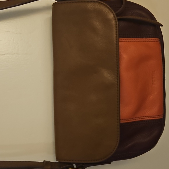 FOSSIL Multi-color Colorblock Leather Crossbody Messenger Mini Bag - Picture 3 of 14